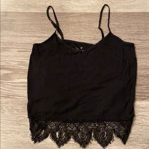 Black tank top with lace bottom